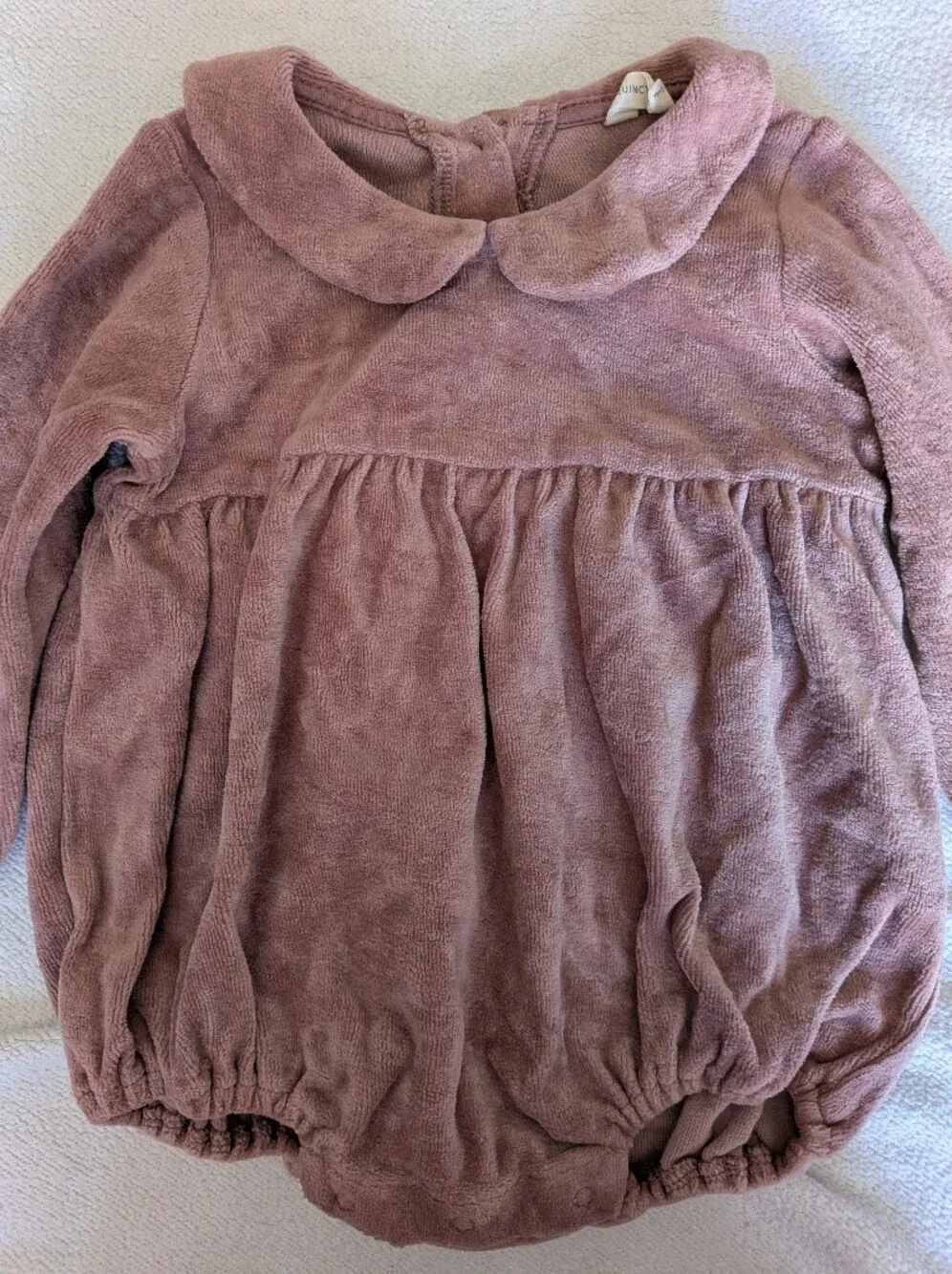 Quincy Mae Mauve Plush Velvet Baby Bubble